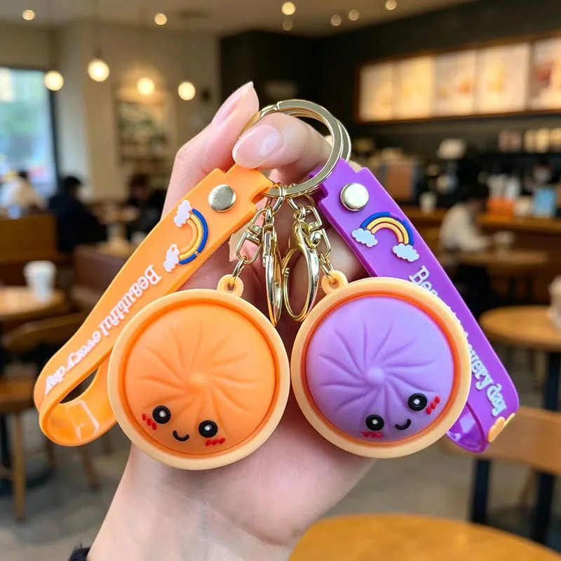 3/4/5/6Pcs Dumpling Keychains Cute Baozi W/Steamer Random Color for GiftBags PartyFavors Wedding Favors for Guests