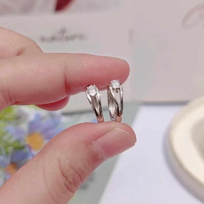 

Lnkry 3x4mm Waterdrop Shape Moissanite Earring With Certificate For Women 925 Sterling Silver Hoop Earring Daily Jewelry Gift