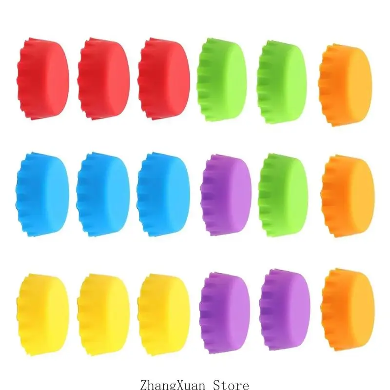 Safe Elastic Beer Cap Beer Stoppers 18 Count Various Colors Prevent Oxidation And Spills 3XUF