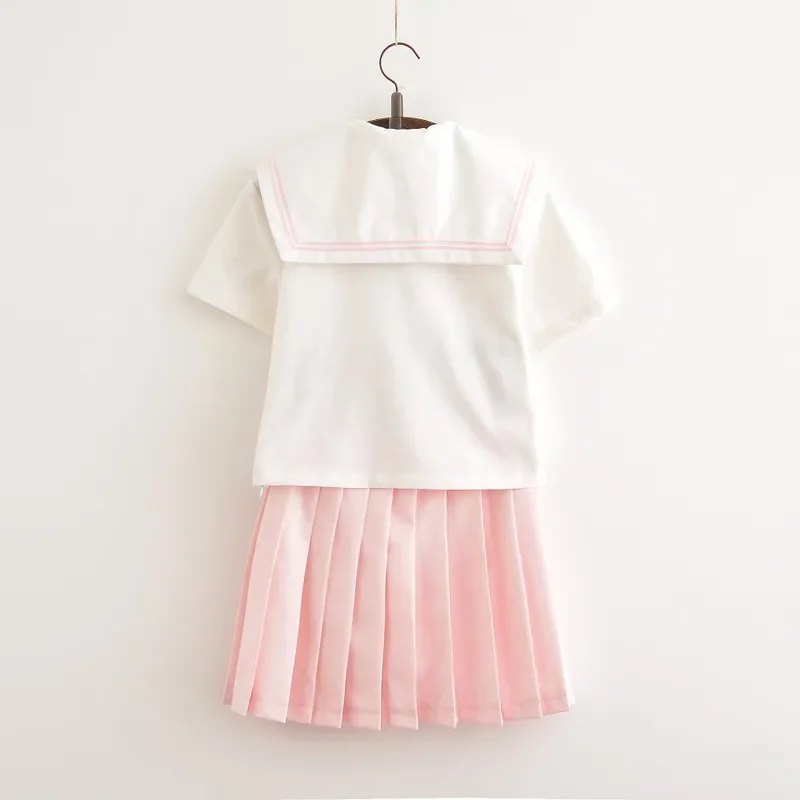 Sakura School Dress Lolita Summer Pink skirt JK Japanese School Uniforms Top Skirt Tie Teen Girls Anime Cosplay Sailor Suits