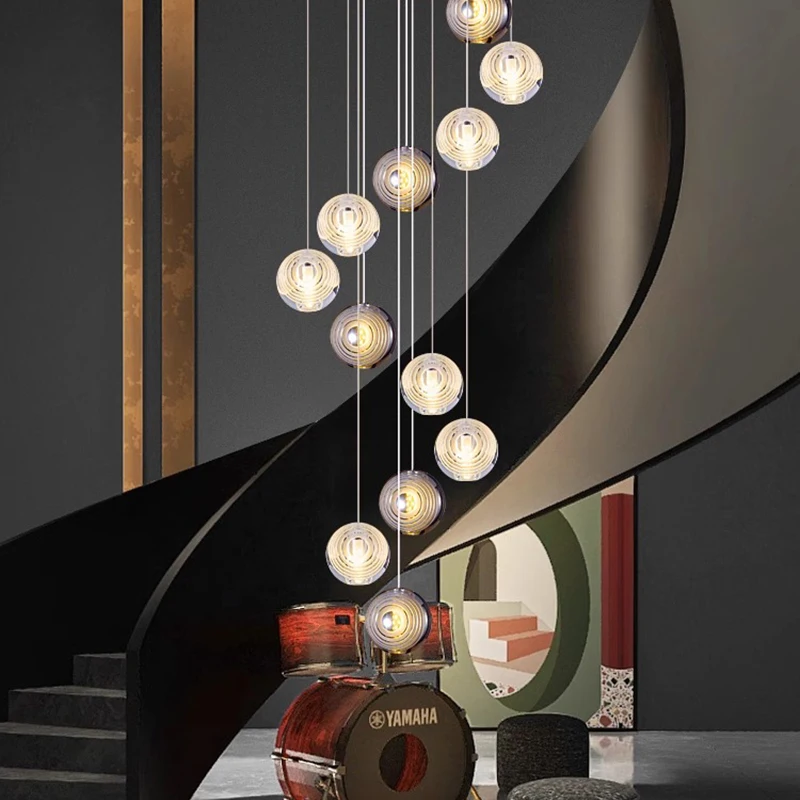 Modern home decoration crystal chandelier, stair Pendant lamp, living room Pendant lights, interior lighting