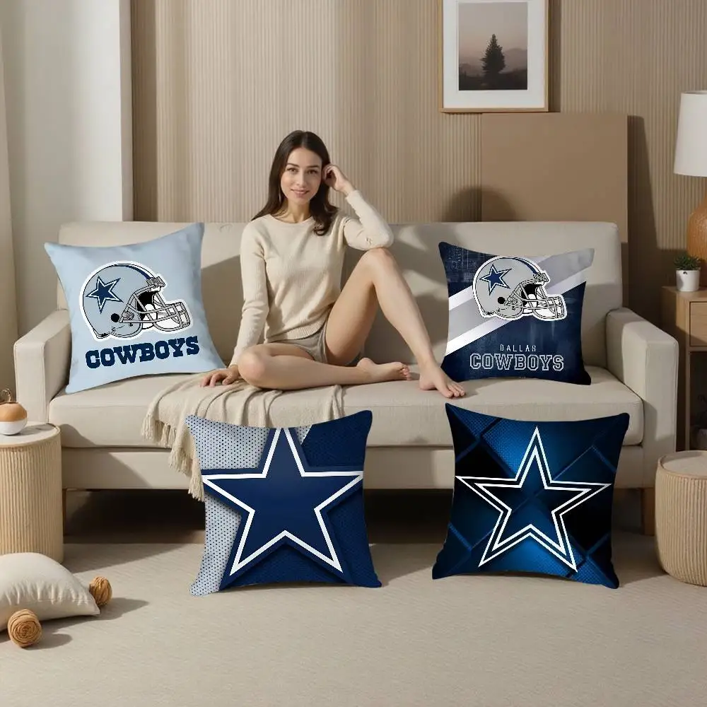 Rugby D-DallaS C-CowboyS Pillow Case Plush Fabric Soft  Pillowcase Double Sided Print Cushion Cover Household Gifts