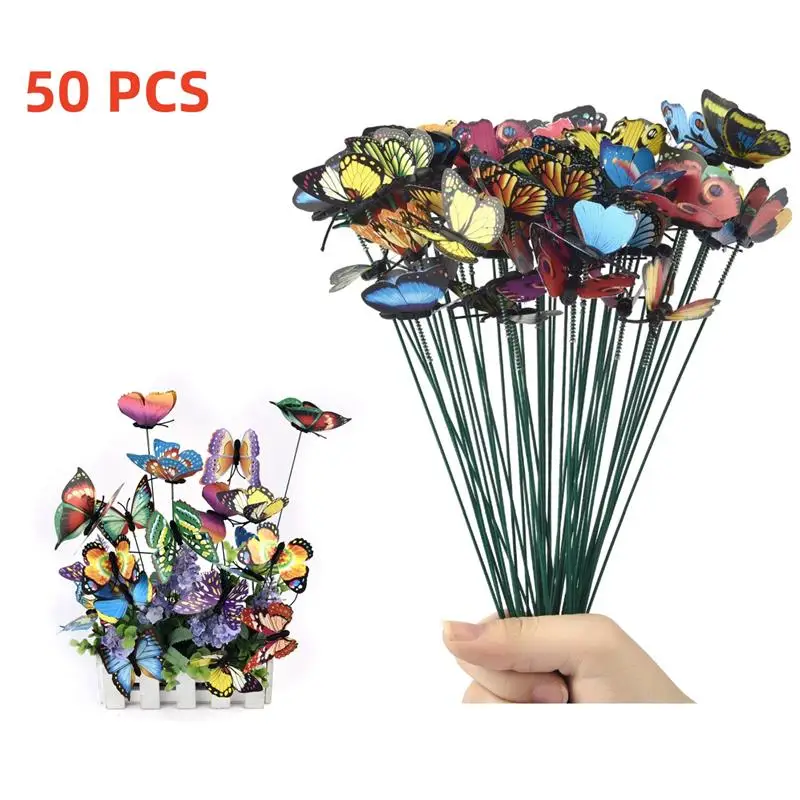 

Bunch of Butterflies Garden Yard Planter Colorful Whimsical Butterfly Stakes Decoracion Outdoor Decor Flower Pots Decoration