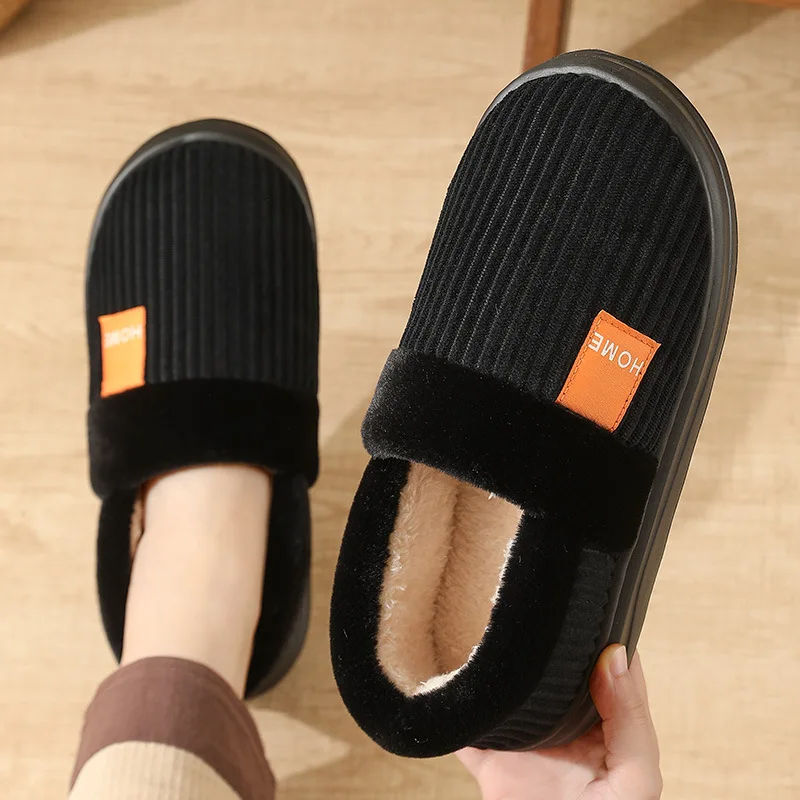 Herren-Winterhausschuhe in Übergröße, Warme Baumwoll-Pantoffeln mit Plüschfleece-Futter, Dicke Sohle, Rutschfeste Indoor-Schuhe – Detail 19