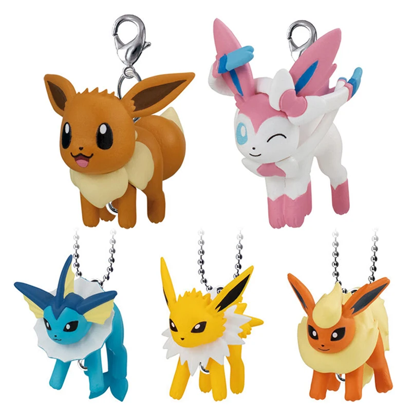 Nouveau Original Pokemon Eevee Sylveon Vaporeon Jolteon Flareon pendentif porte-clés boîte aveugle Anime dessin animé cadeau d'anniversaire jouets à la mode