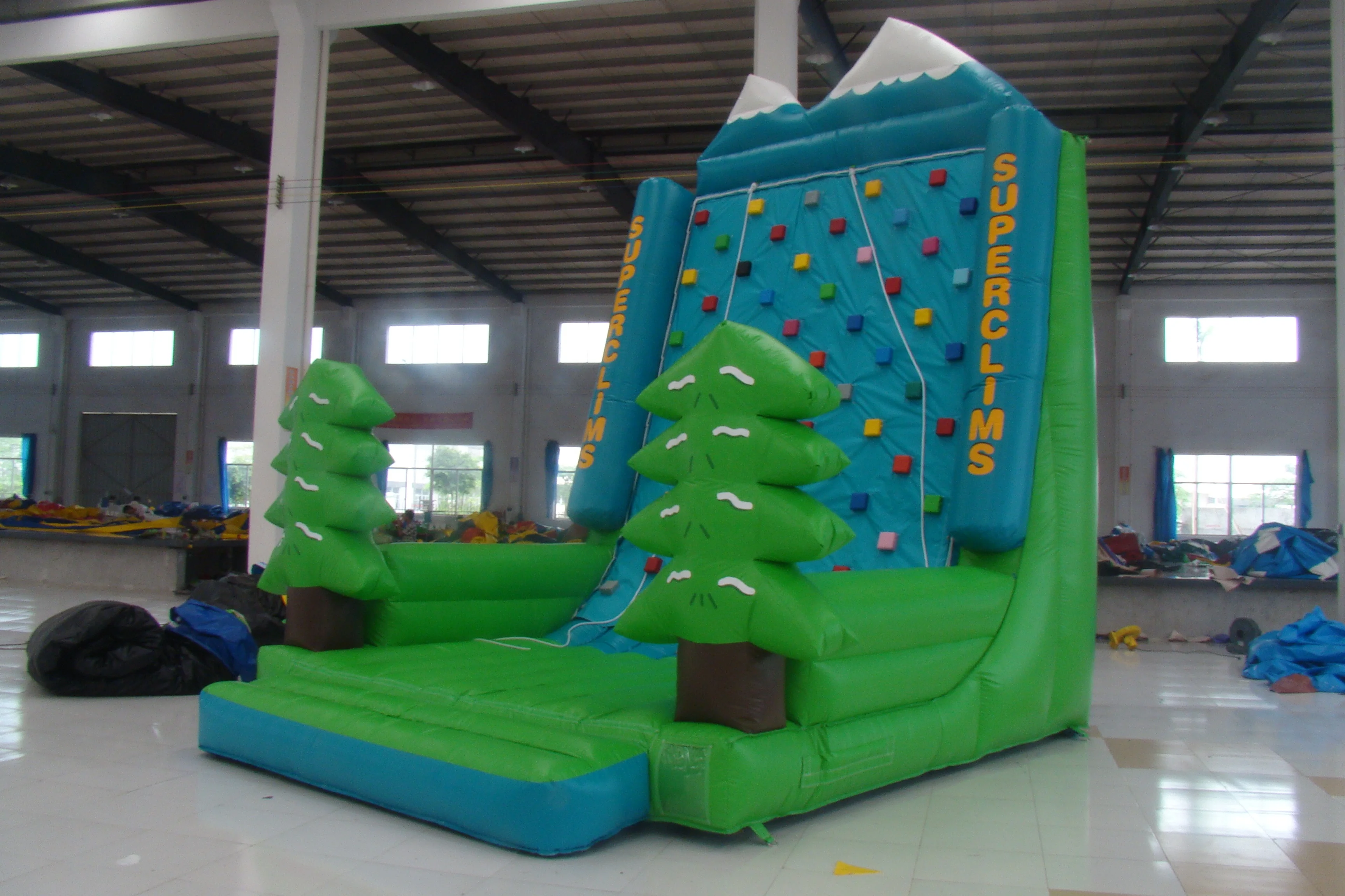 Factory custom design pvc outdoor kids inflatable sport rock climbing wall games