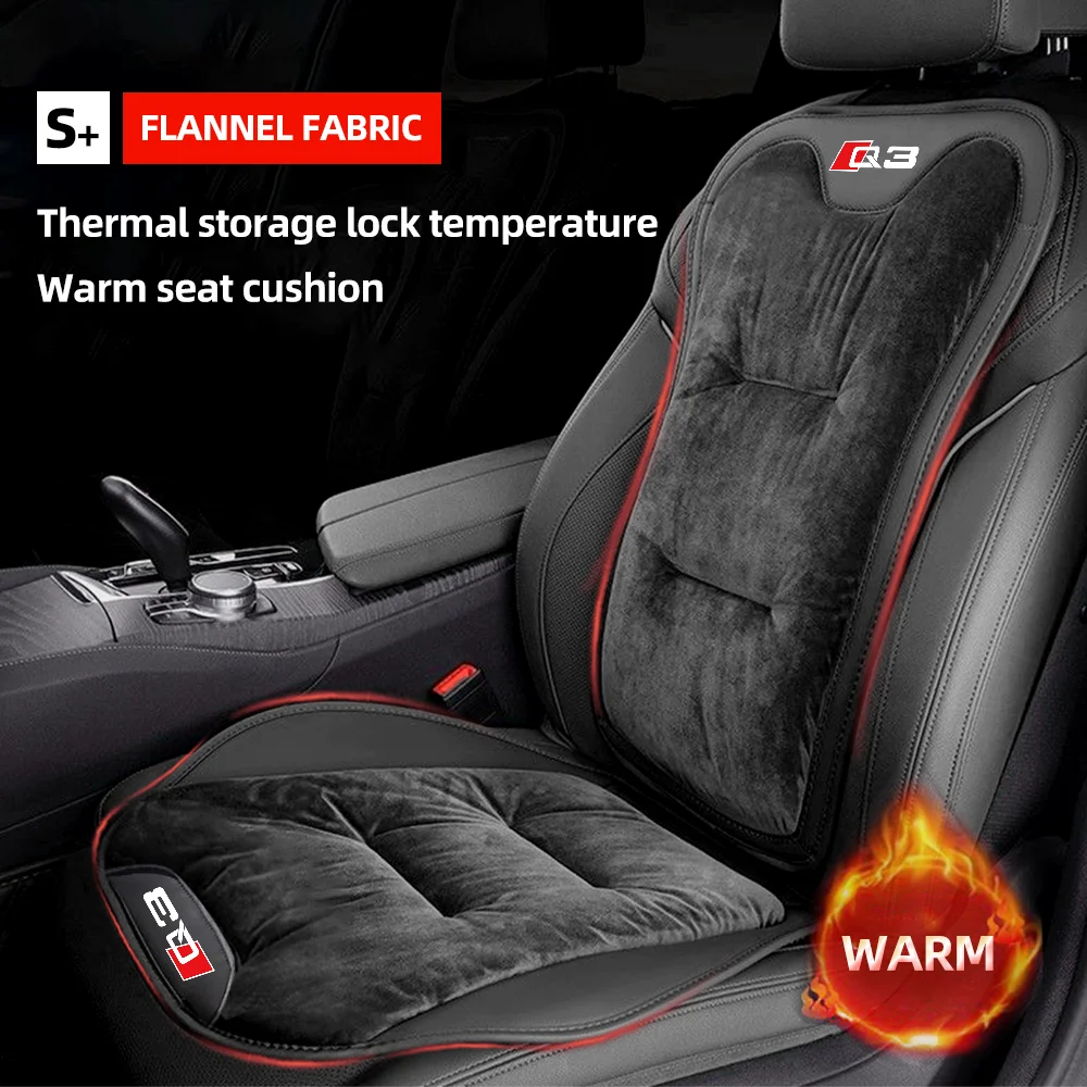Widen Car Seat Cover Flannel Warm Car Front/Rear Seat Cushion for Audi Q3 Q7 Q8 waist Cushion auto Interior Accessories