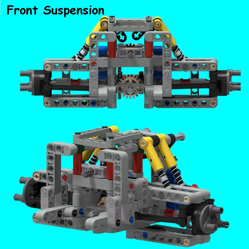 Technical Parts Building Blocks Car Chassis Kit 4WD 4 Wheel Drive Vehicles MOC Shock Steering Drive Front/Rear Suspension System