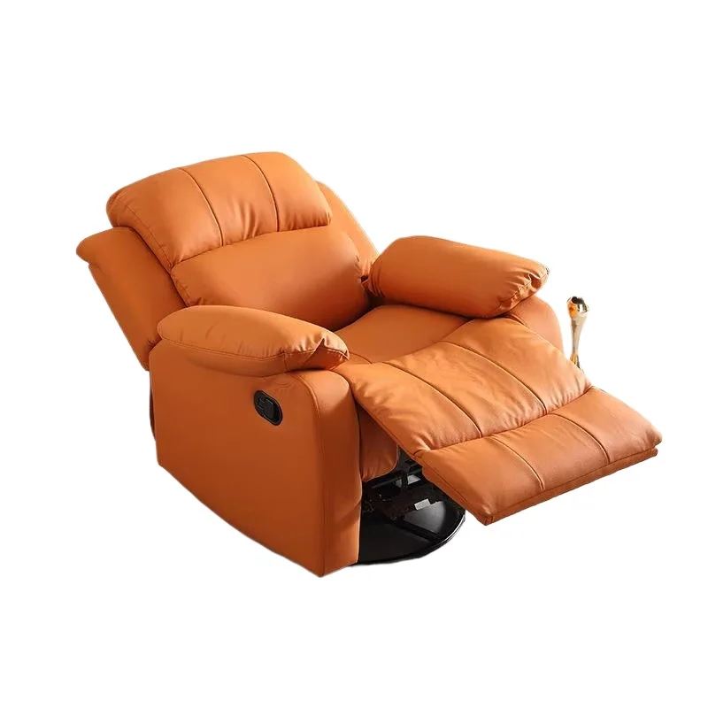 Luxury ecological wooden lounge chair single set anti cat scratch leather sofa