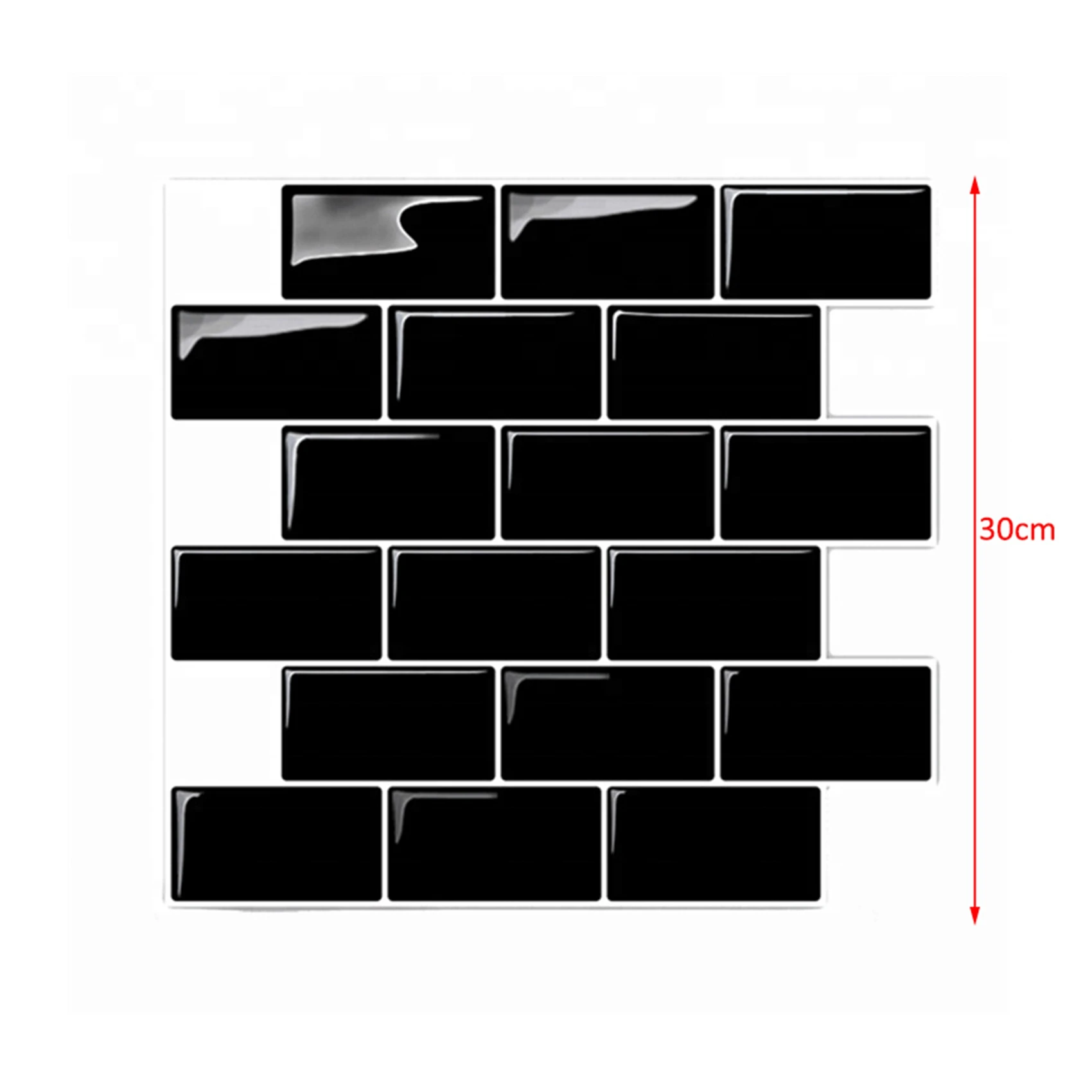 BAAG-6X 3D Wall Stickers Brick Wallpaper Tile For Kitchen Bathroom Backsplash Aunty-Tile Home Decoration 30X30cm