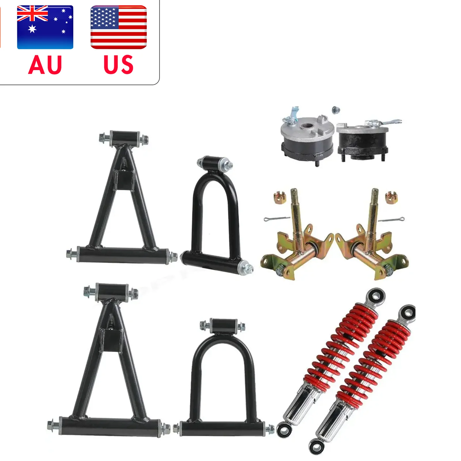 

190MM Suspension Swing A-Arm Upper/Lower Steering Knuckle Spindle STUD Wheel Hub Shock 270mm for Buggy ATV Quad Karting