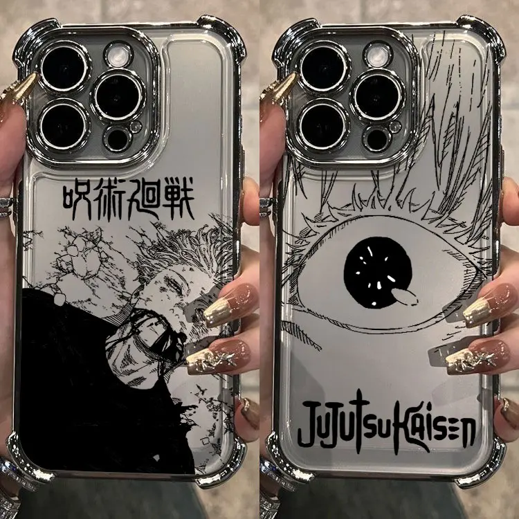 Hot Anime Jujutsu Kaisen Gojo Überzug Telefon Fall Für iPhone 16e 15 14 13 12 11 Pro Max X XR XSMax 7 8 6 Plus Anti-Fall Airabag