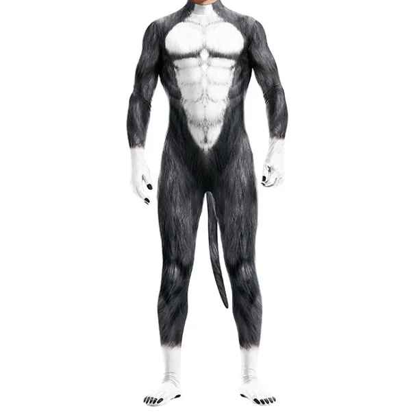 Animal Cosplay Performance Suit 3D Printed Animal Couples Jumpsuit Tight Fit Outfit Stage Performance Costume Ladies Fashion