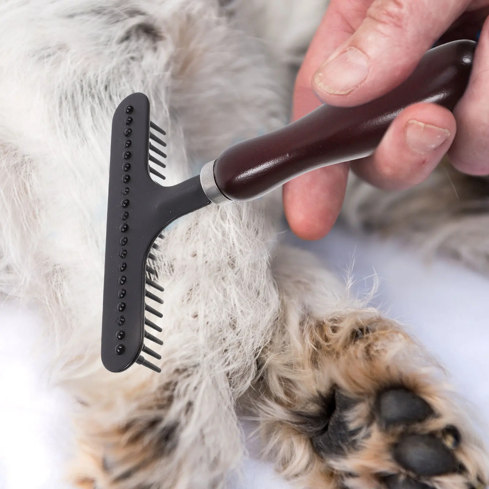 

Stainless Steel Pet Comb Brush For Dogs Cats Grooming Slicker Brush With Wooden Handle Removes Tangles Mats Loose Hair Dark Red