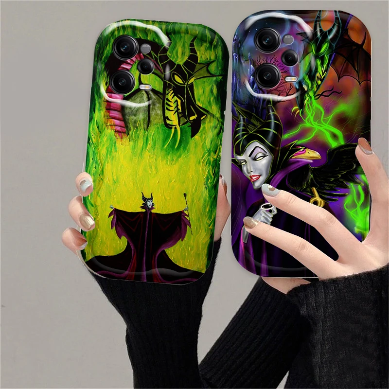 Disney Evil Queen For Xiaomi Redmi Note 13 12 12S 11S 11 10 9 8 10A 9C 9T Pro Plus 5G Wave Oil Funda Phone Case