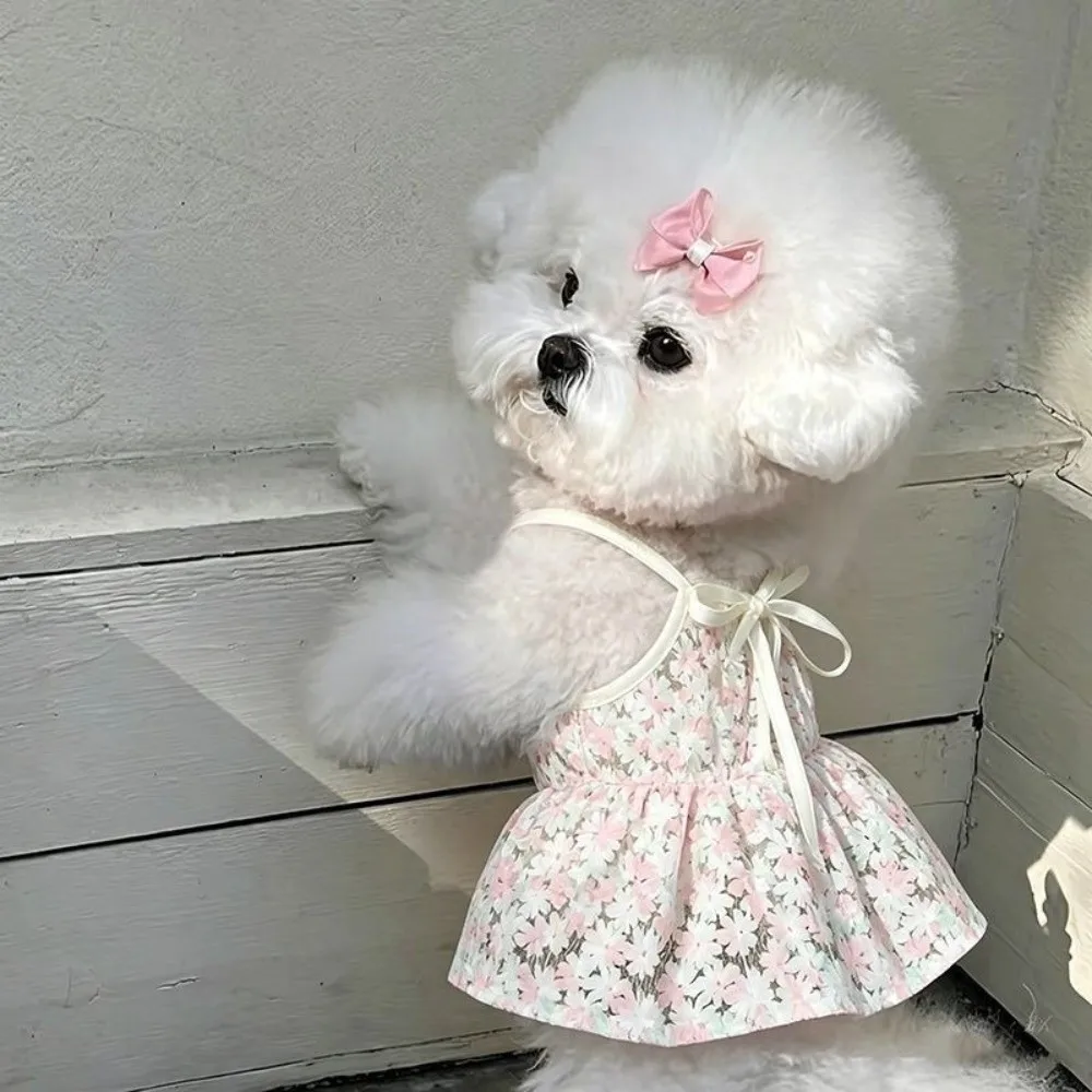 Niedliches Blumenmuster-Hundekleid, bequem, atmungsaktiv, leicht, Hundekleid, Hundekleid für Welpen – Detail 7