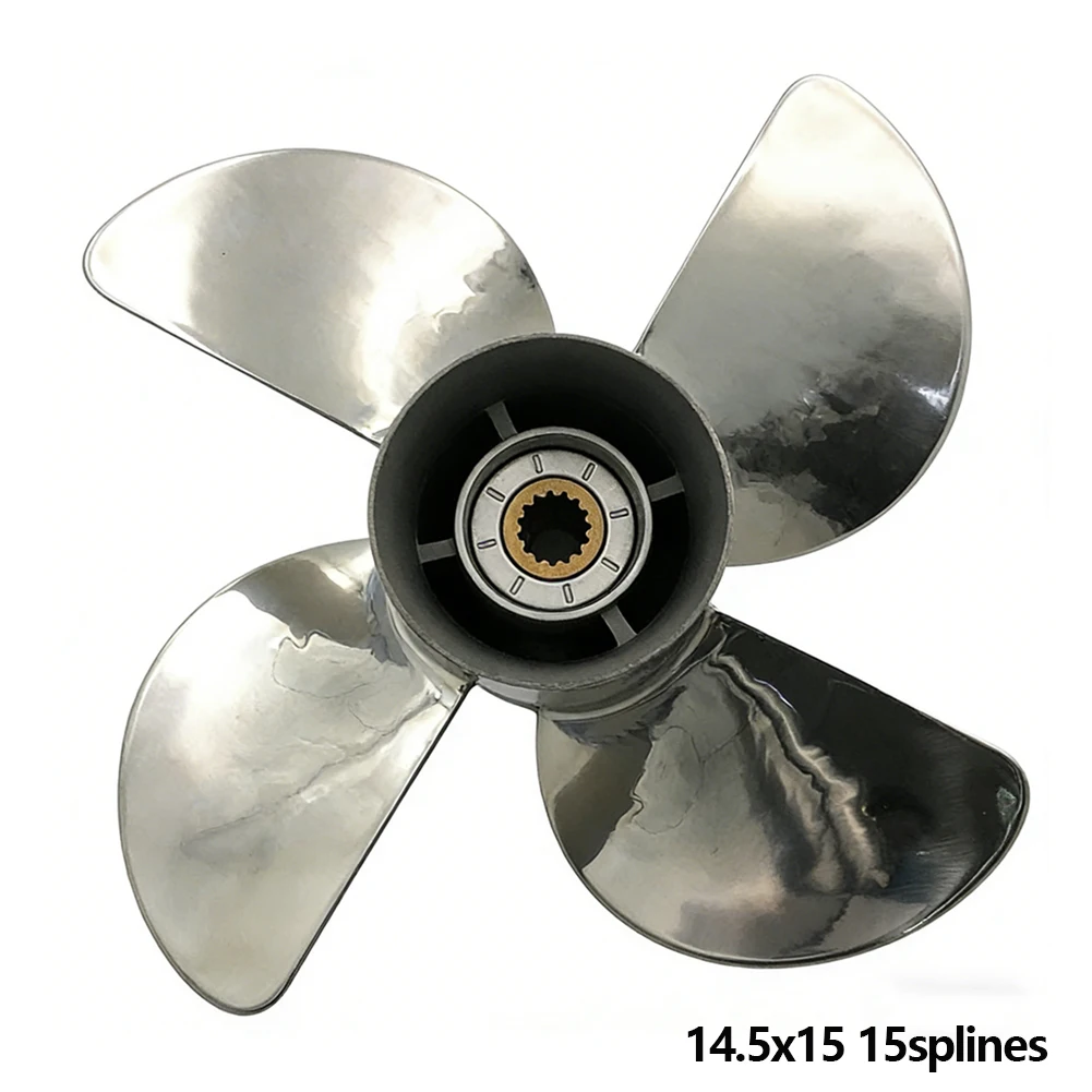 

14.5x15 4 Blades Stainless Steel Boat Propeller for Mercury 135-300HP Outboard Engine Prop 14 1/2 x15