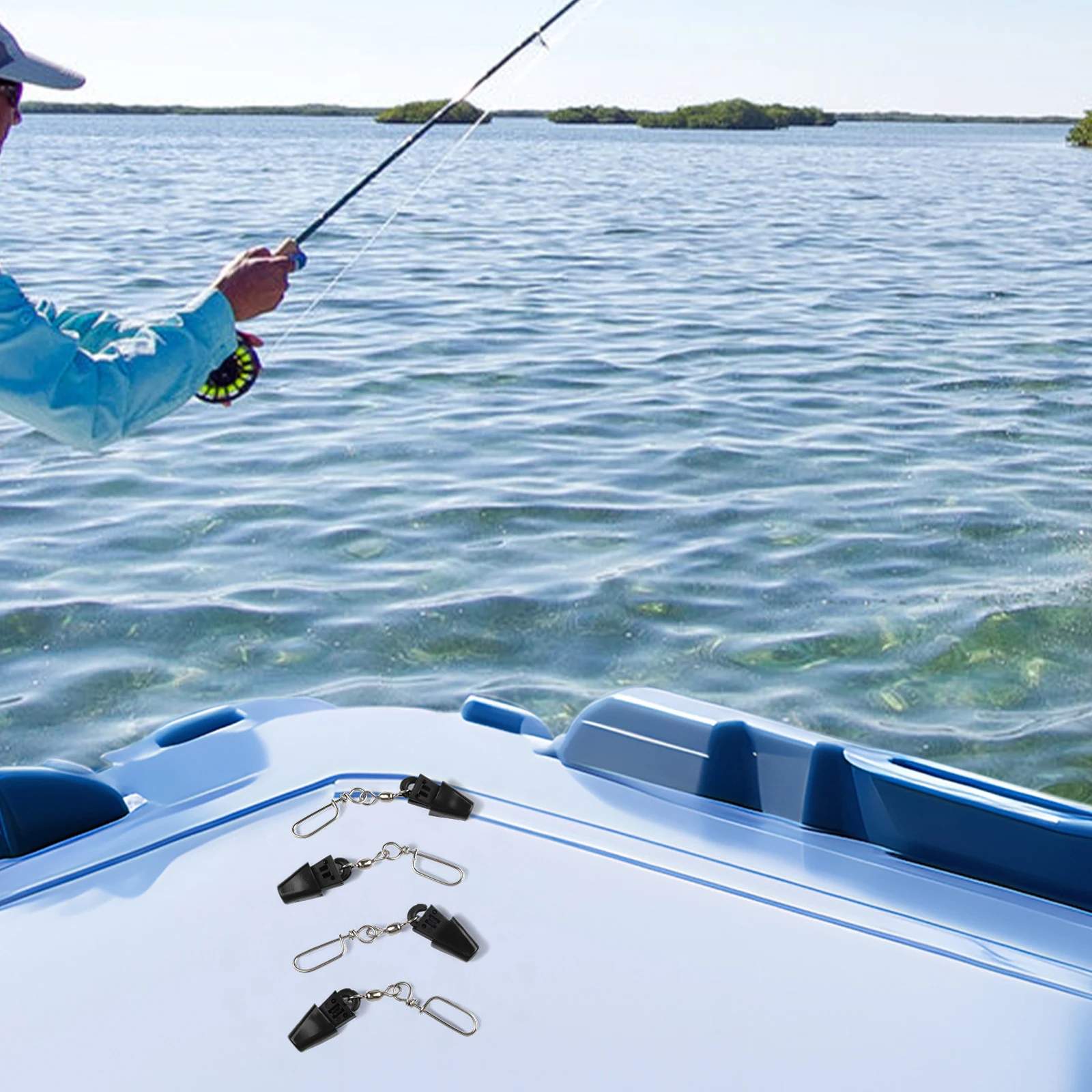 Набор из 4-х кабельных терминалов для подводных снастей, предназначенный для подключения кабеля при троллинге, подходит как для морской, так и для пресноводной рыбалки.