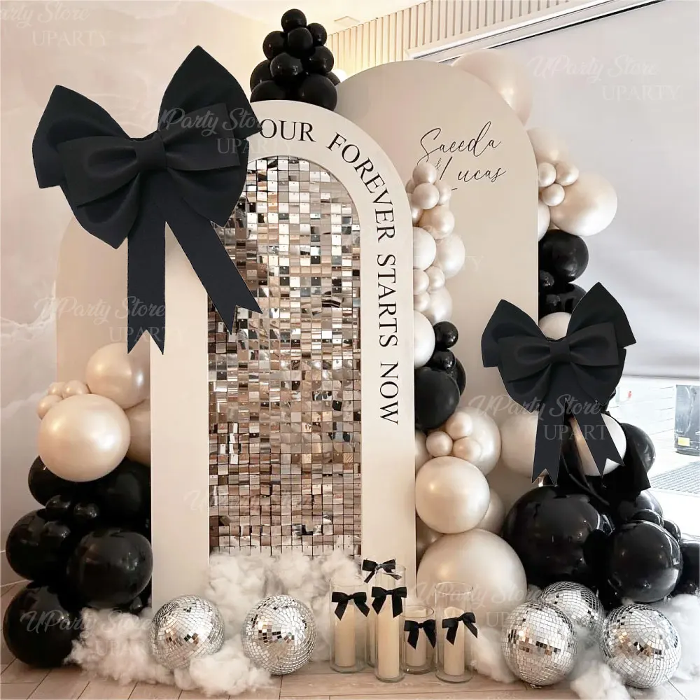 Schwarze große Kokettschleife 30/50/75 cm DIY große Schleife für Ballett Kokette Geburtstag Babyparty Hochzeit Party Hintergrund Wanddekorationen – Detail 8