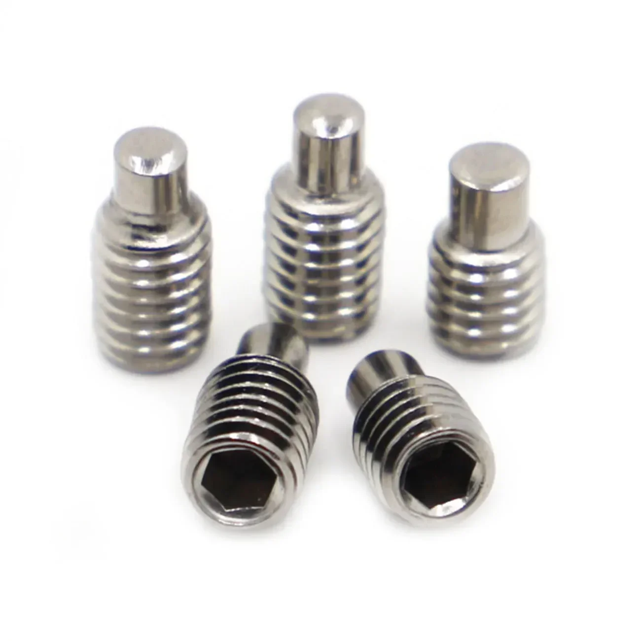 5-50pcs DIN915 304 Stainless Steel Allen Head Hex Hexagon Socket Set Screws with Dog Point Grub Convex End Bolts M3 M4 M5 M6 M8