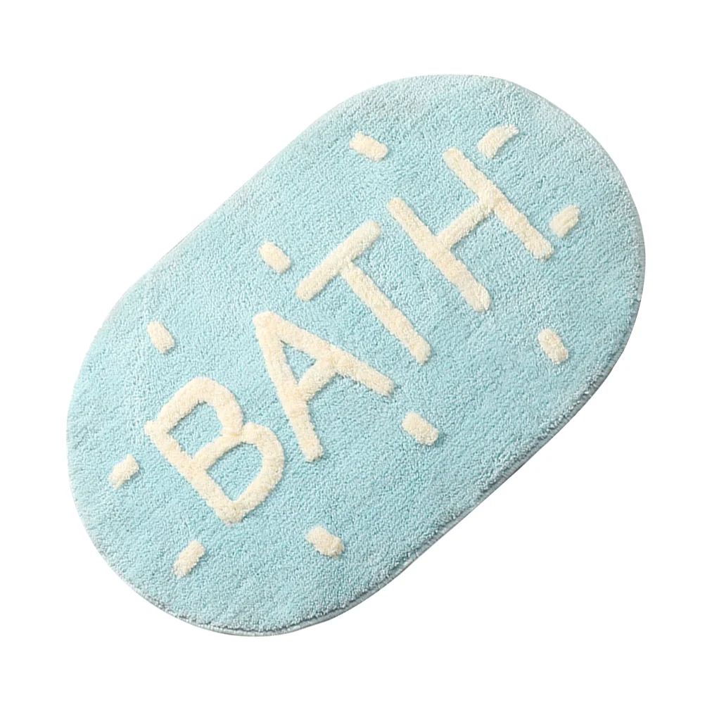 Absorbent Bath Mat Carpet Bathroom Mats Practical Non-slip Blue Polyester (Polyester) Home Rug Bathmat