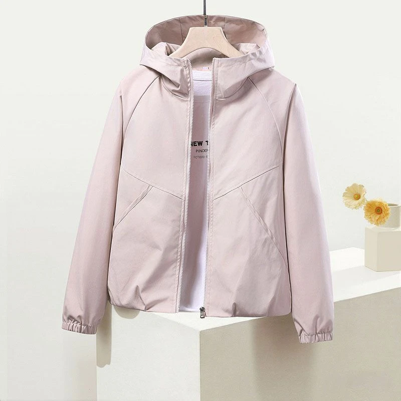 Trench Coat Women 2026 New Spring Autumn Clothes Hooded Windbreaker Jacket Female Outerwear Tops Student Coats 3XL