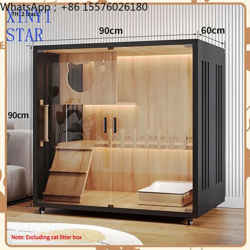 Modern Design Cat Villa Wood And Glass Pet House For Multiple Cats