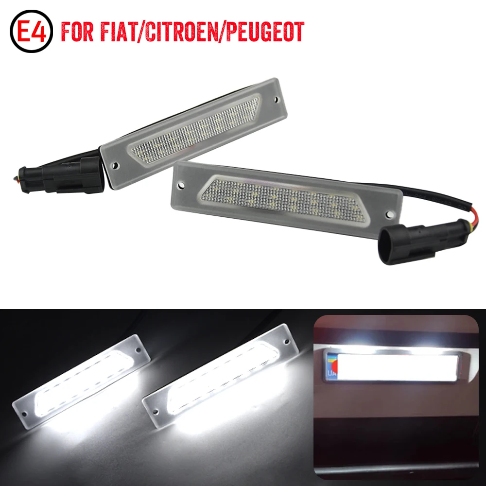 2Pc LED License Number Plate Light For Fiat Ducato Box Bus Peugeot Boxer Bus Manager Citroen Jumper Bus Box Relay 1994 1995-2002