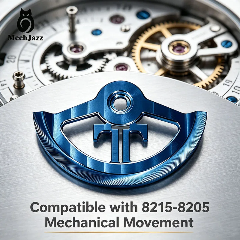 MechJazz Hollow Engraved Automatic Rotor for Miyota 8215/8205 Movement, Gold Plated Oscillating Weight, Watch Modification Parts