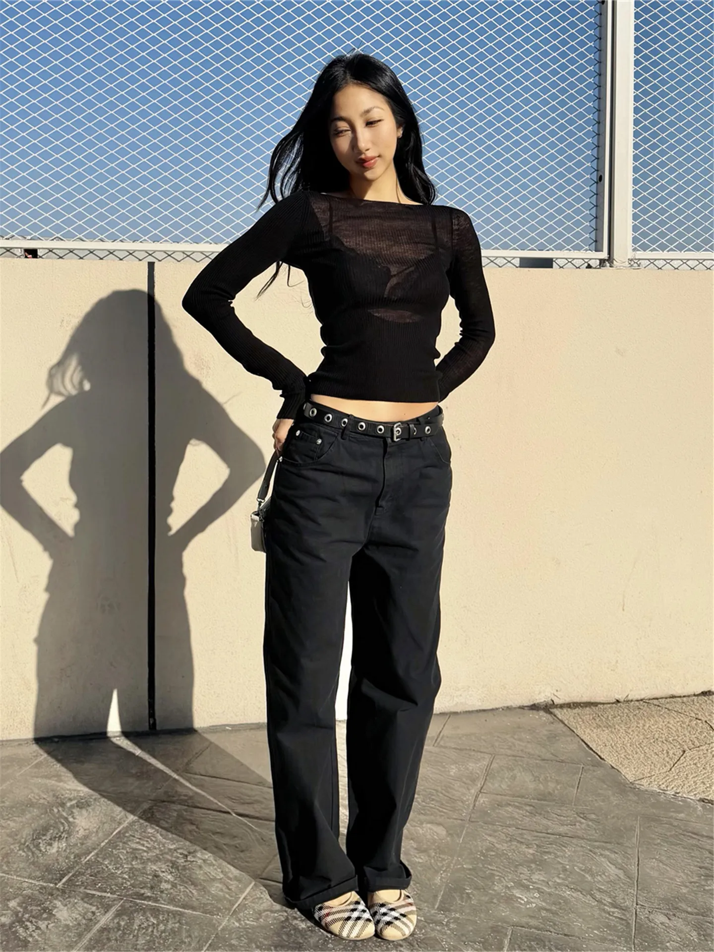 

American Street Style Loose Fit Straight Leg Jeans Women's Spring Long Slimming Tall Extended Wide Leg Pants