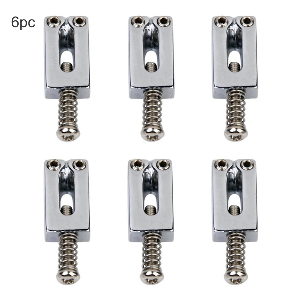 6pcs Electric Guitar Tremolo Fixed Bridge Saddles with Wrench for Strat Guitar