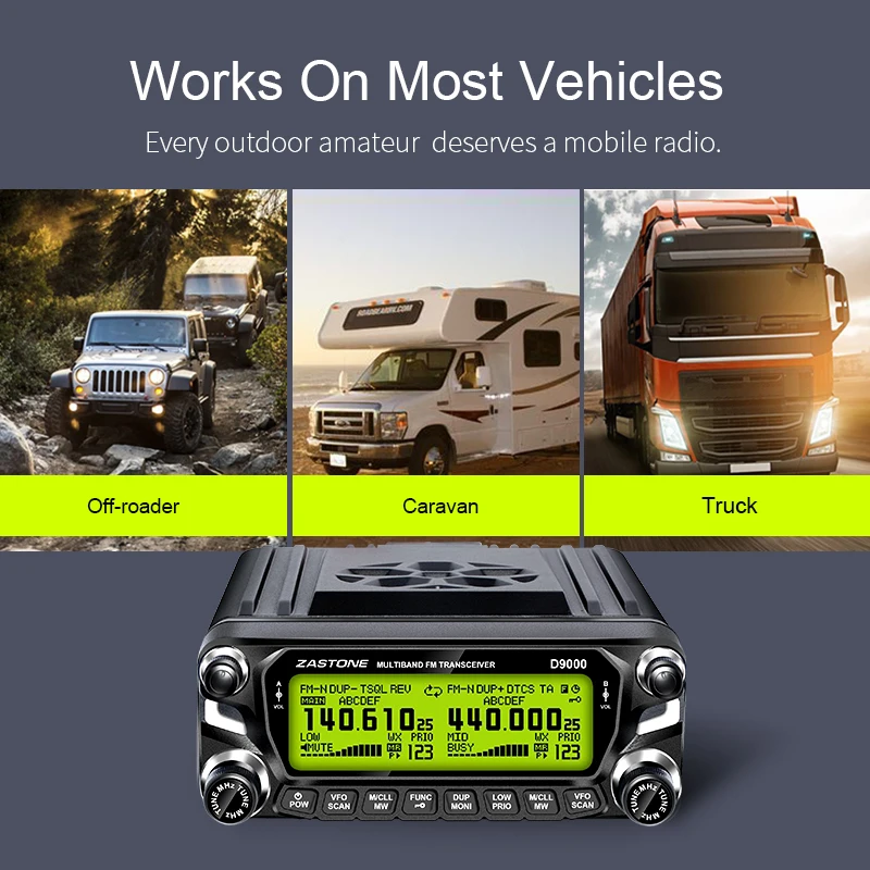 ZASTONE D9000 سبليت نوع سيارة لاسلكي تخاطب 50 واط UHF VHF ثنائي النطاق محطة راديو المحمول هام سيارة صغيرة لاسلكي FM