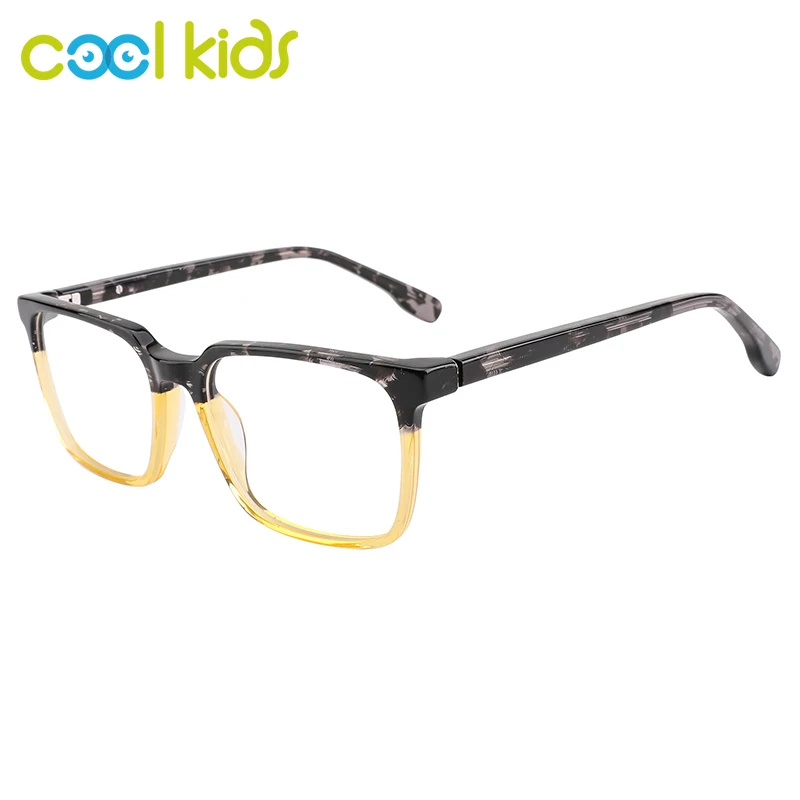 COOLKids Optical Children Glasses Rectangle Frames Acetate Boys and Girls Wooden Effect Color Frames Child Eyeglasses in 3 Color