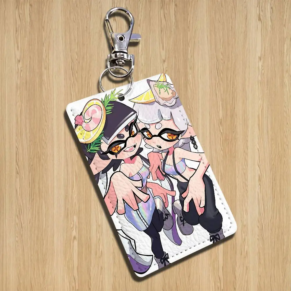 Salmon Run Splatoon 3 Spla Cartoon Singer Anime Card Keychain Fashion Pendant Bag ID Door Card Case Bus Card Cute Adult