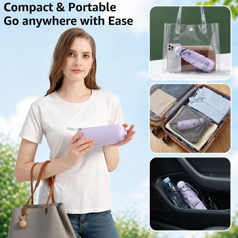 Mini Umbrella for Purse: Compact, UV Protection, Lightweight, Fits Backpack view 5