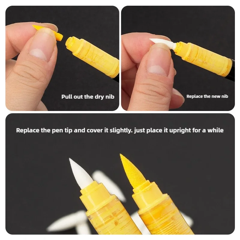 Puntas de repuesto para pigmento acrílico, marcadores GuangNa, núcleos, puntas dobles suaves, bricolaje para niños, pintura de madera, vidrio, piedra, arte, papelería