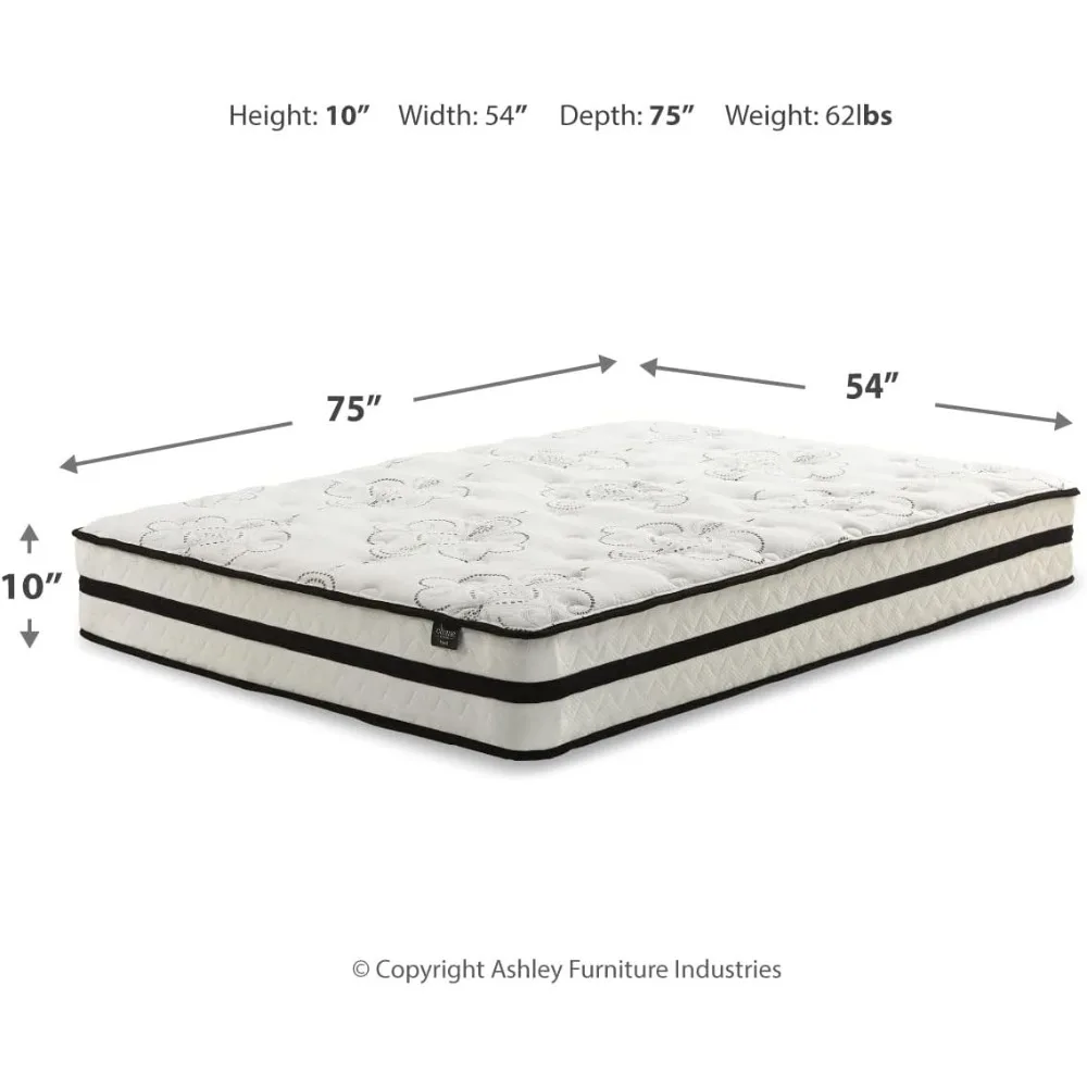 Full Size Chime 10 Inch Medium Firm Hybrid Mattress with Cooling Gel Memory Foam