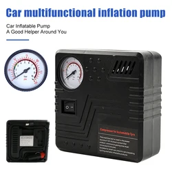 Car Tire Inflator DC 12V Emergency Air Pump with Pressure Gauge Cigarette Lighter Connector Portabe Air Compressor Accessories