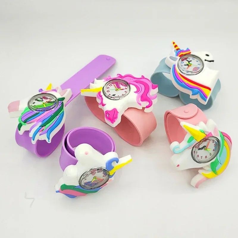 10pcs/lot Wholesale Children Watches Cartoon Unicorn Toys Baby Birthday and Christmas Gifts Kids Watches for Boys Girls Clock