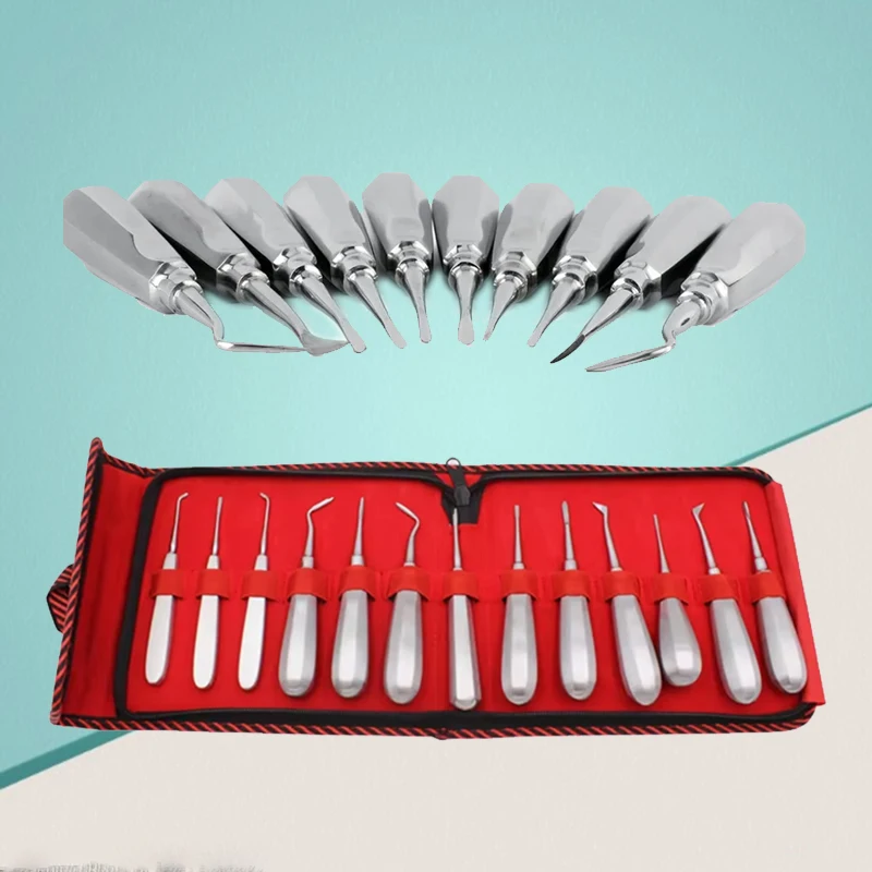 

13 шт., стоматологический подъемник из нержавеющей стали, минимально инвазивное удаление зубов, выпрямление, изогнутый стоматологический подъемник, инструменты для стоматолога