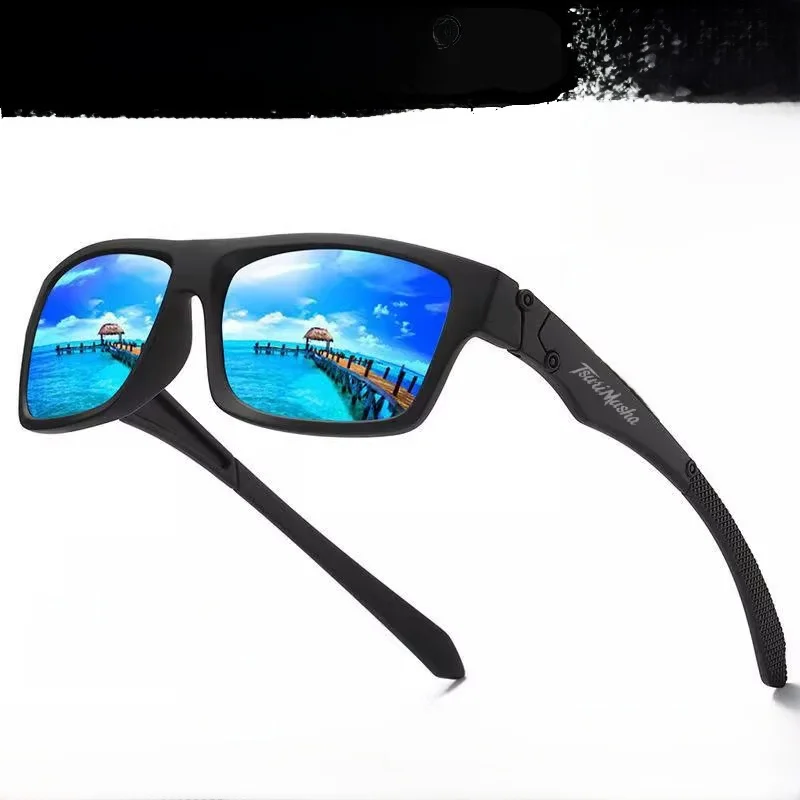 ツリムシャ偏光スポーツサングラスメンズ釣り乗馬用アイウェアカラフルアウトドアキャンプ旅行双眼鏡ナイトビジョン