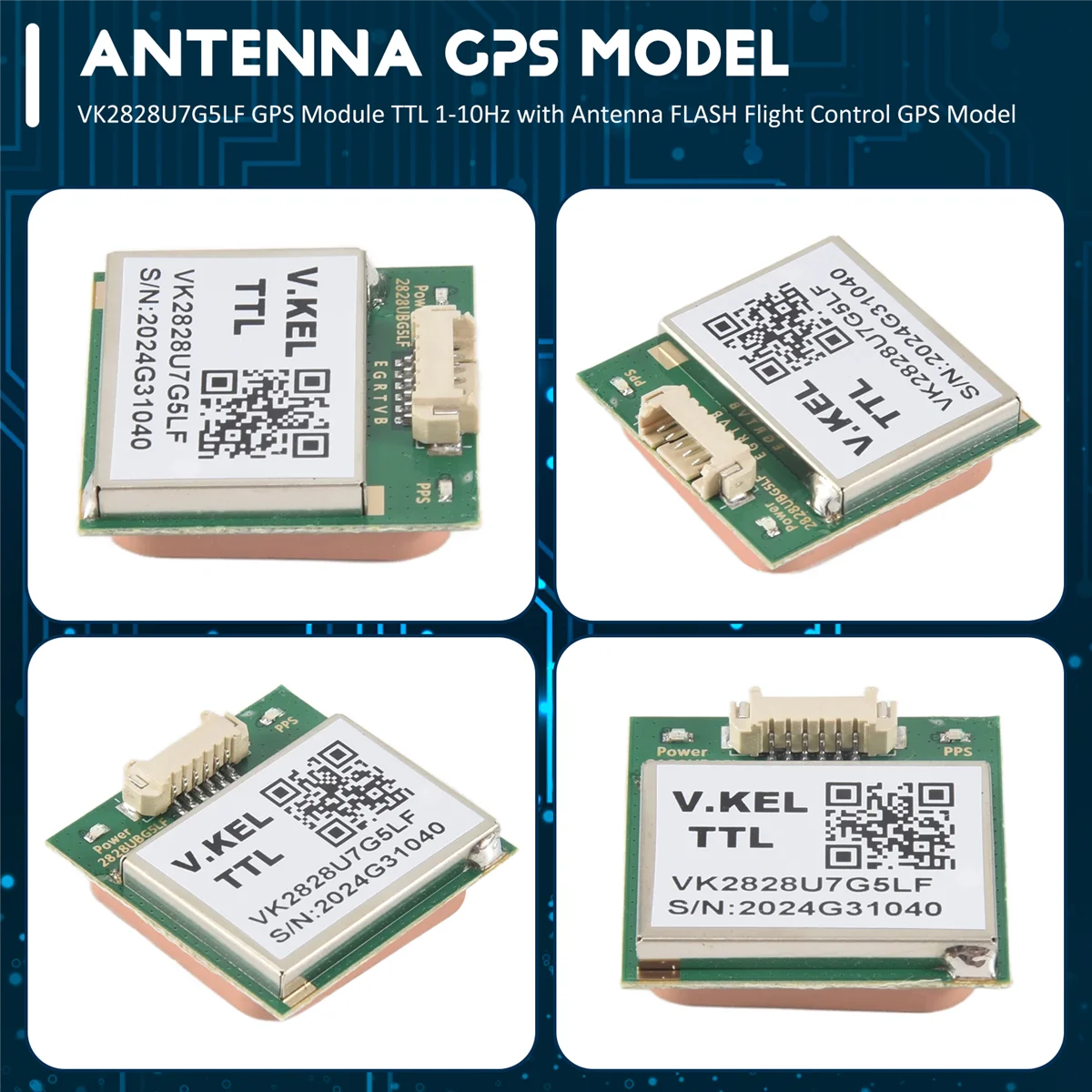 ABNP VK2828U7G5LF GPS Module TTL 1-10Hz with Antenna FLASH Flight Control GPS Model
