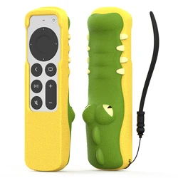 Cartoon Crocodile Silicone Case for Apple TV 4K Siri Remote 2nd 3nd Generation Anti-Lost Shockproof Protective Control Cover