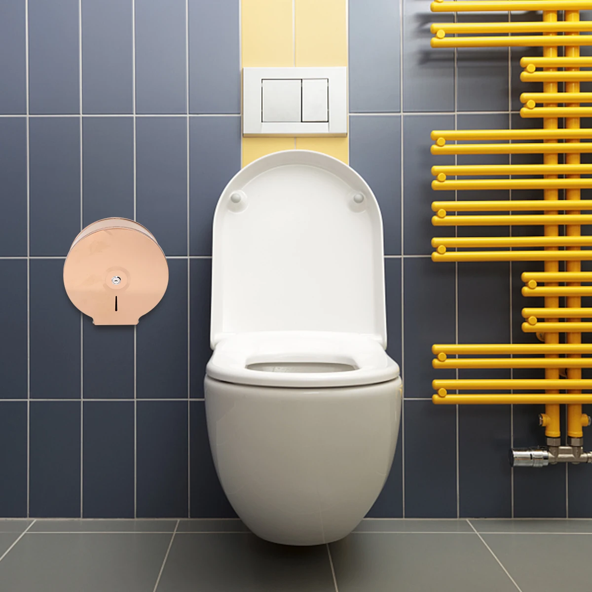 

Stainless Steel Paper Towel Holder Toilet Home Organizer Key Wall-mounted Tissue Storage Stand Rack Round