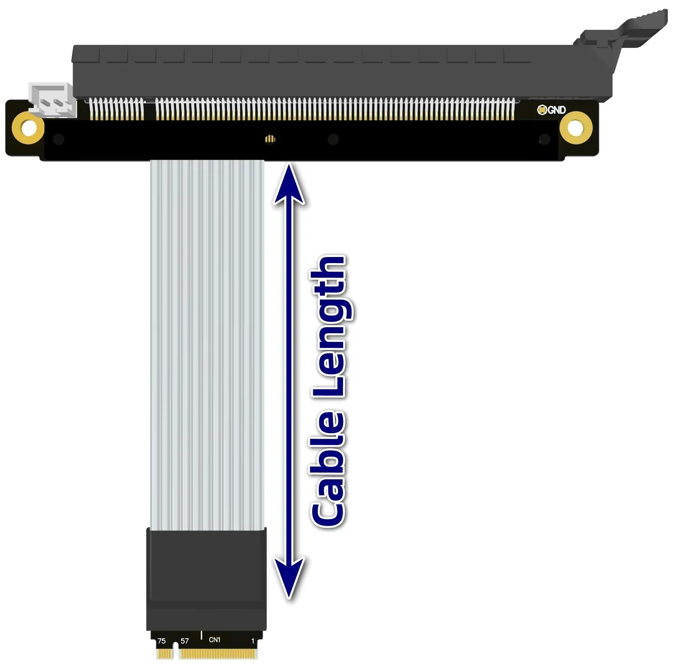 K43 Series PCI-E 4.0 16x Riser Card M.2 NGFF NVMe Key M to PCIe x16 Riser Cable Gen4 SATA Power Cable 64Gbps STX Extender Jumper