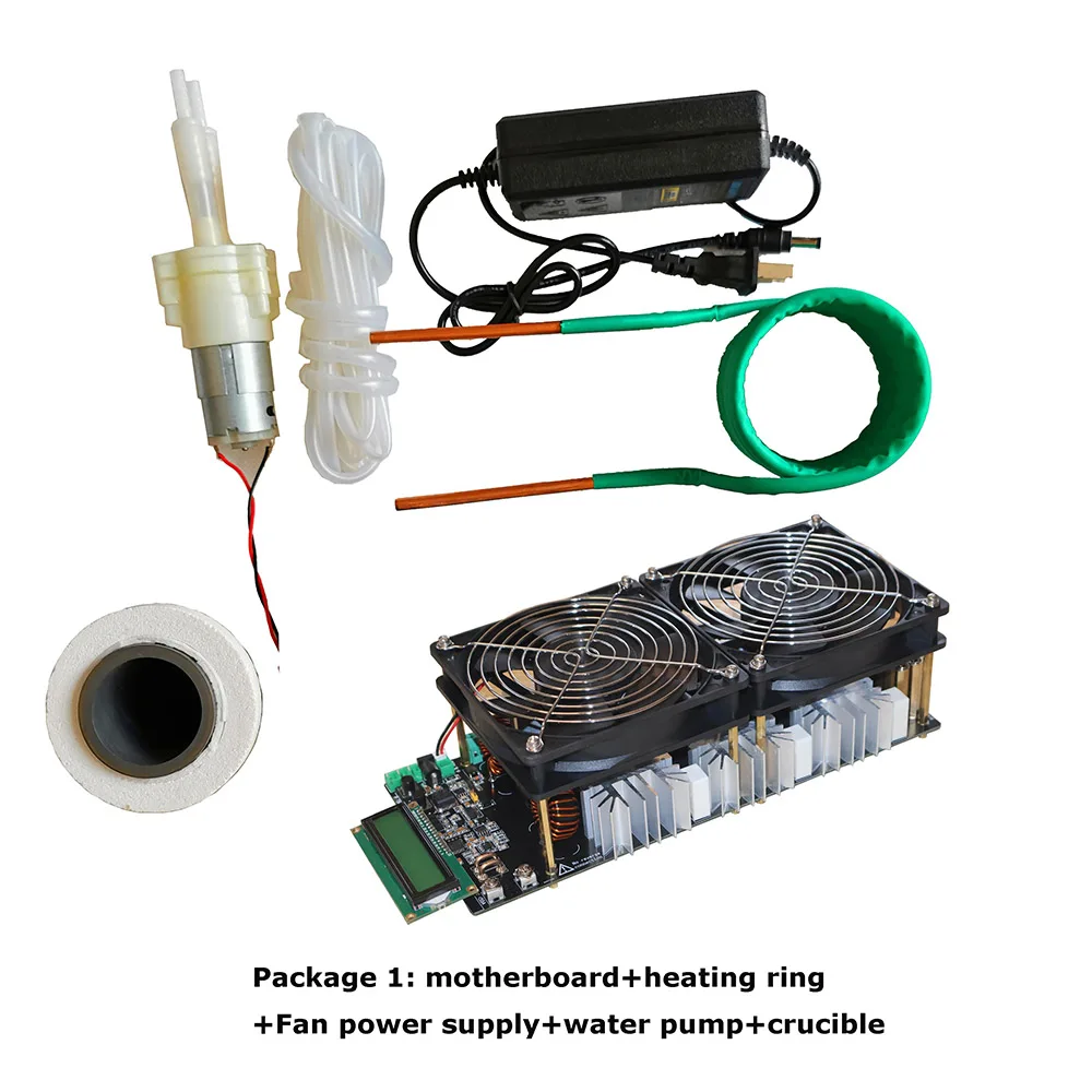 2500W 55A High Frequency Induction Heater Module Flyback Driver Heater Good Heat Dissipation + Coil +pump +power Adapter