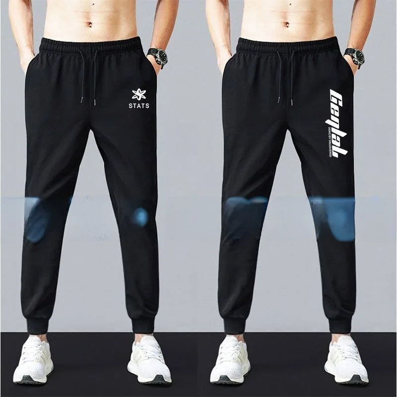 アイスシルク ルーズフィット スポーツパンツ メンズ 夏 薄手 ウエストゴム カーゴパンツ 韓国風 ストレートレッグ カジュアルパンツ