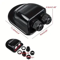Waterproof ABS Junction Box Solar Panel Roof Sealing Pipe Split Type Double Cable Entry Gland For RV Motorhomes Camper Boats
