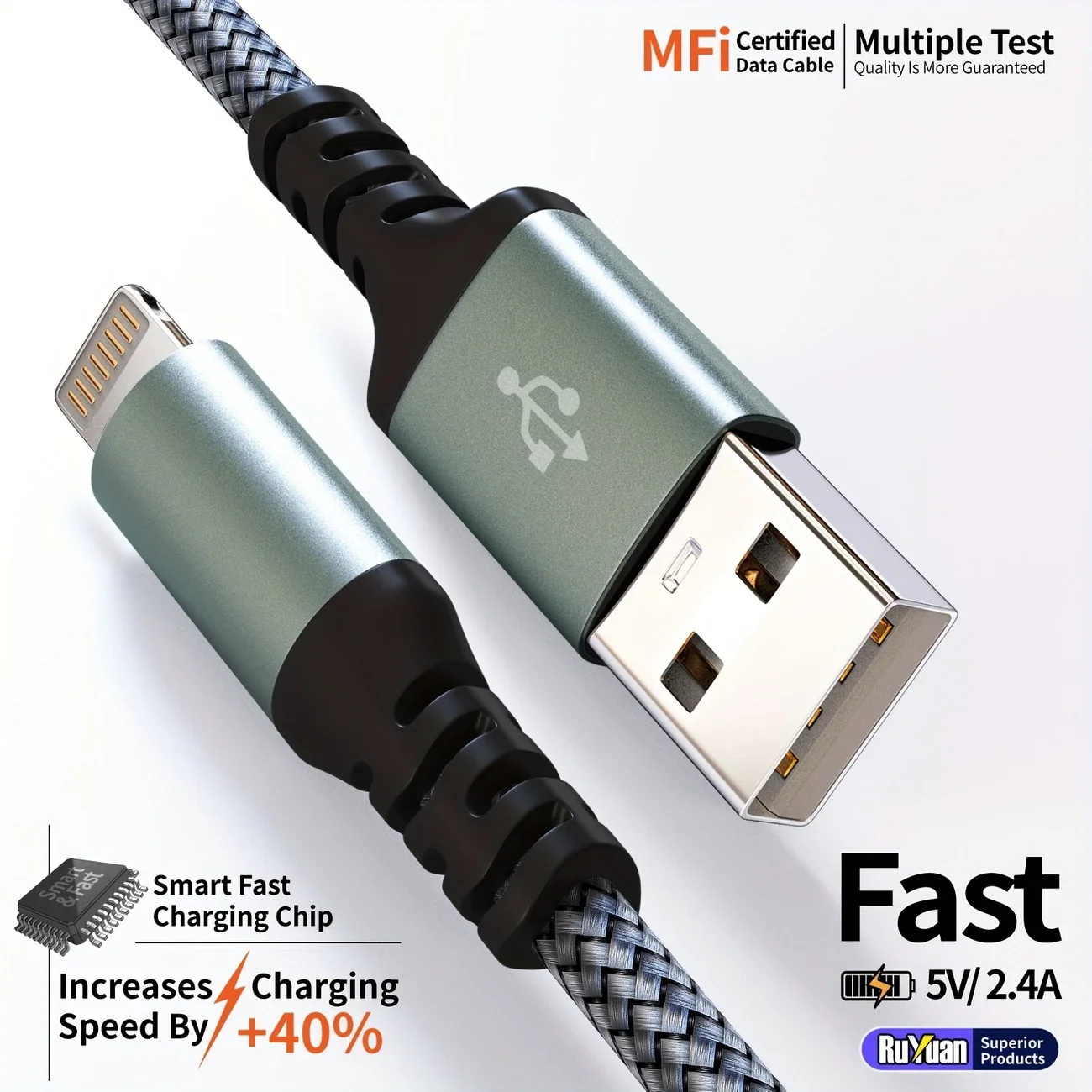 كابل شحن LAIHONEN MFI USB إلى Lightning لهاتف iPhone 13 12 11 Pro Max SE X 8 7 6 كابل مزامنة البيانات السريع لجهاز iPad Mini #6