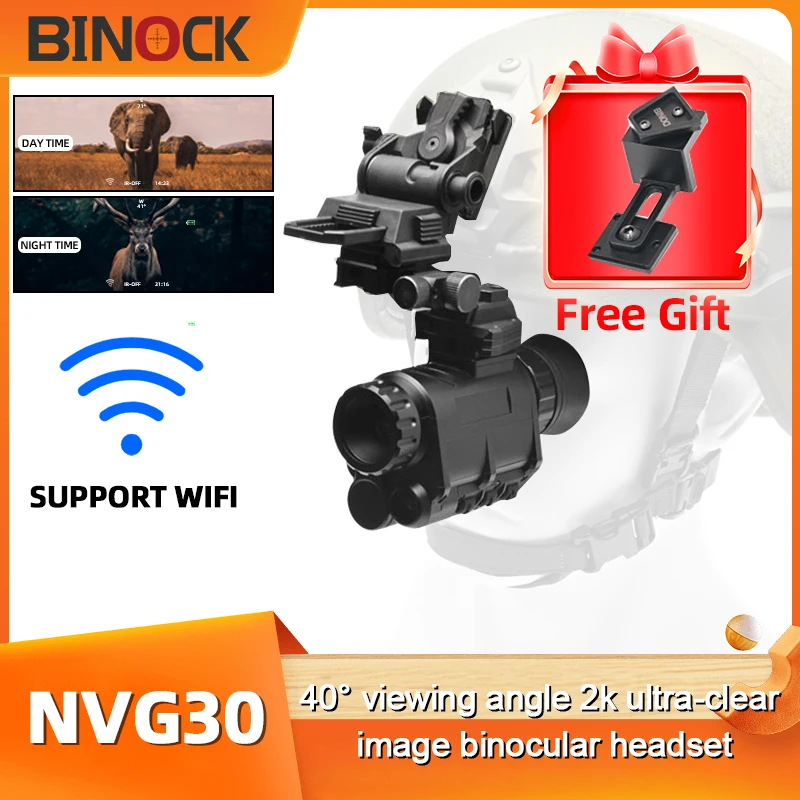 

BINOCK NVG30 FHD digital infrared Head mounted outdoor Helmet type Single tube monocular night vision goggles campling hunting